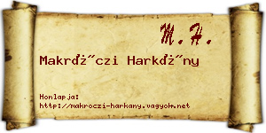 Makróczi Harkány névjegykártya